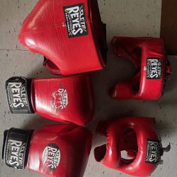 Cleto Reyes Boxing 16oz Gloves Headgear Bodyguard Full Set Size Medium 