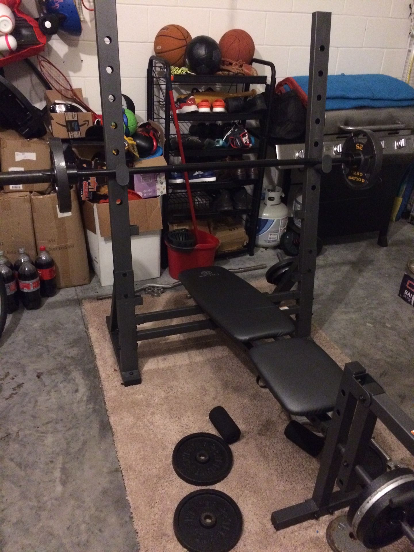 Adjustable weight bench with leg lift (no weights)