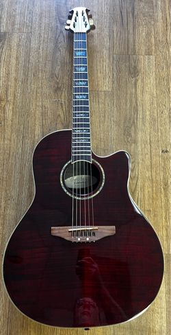 OVATION GC-24D CELEBRITY ACOUSTIC-ELECTRIC GUITAR WINE RED