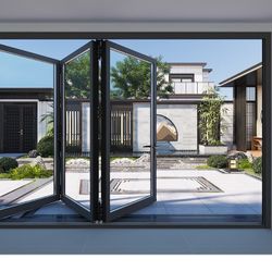 Aluminum Bifold Door 96x96|Black|3R