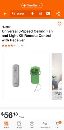 Hunter CEILING Fan Control SWITCH, REMOTE CONTROL AMD RECEIVER