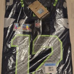 Authentic Nike Seattle Seahawks 12s Super Bowl LX Patch Game Jersey - Size MEDIUM & BRAND NEW