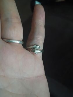 Silver Hug Hands Wrap Ring