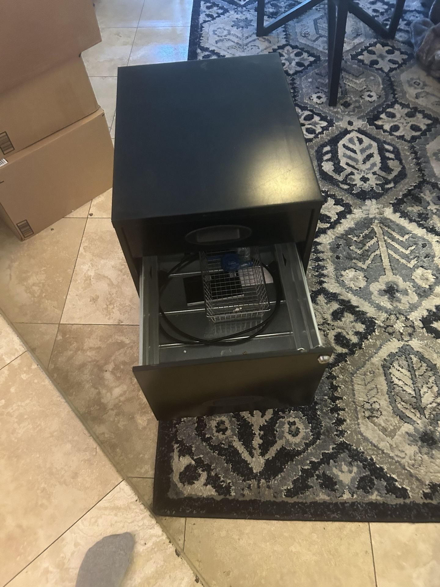 Office Cabinet Black Metal 3 Drawer