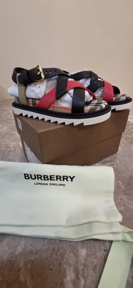 Burberry Jane Checkerboard Sandals