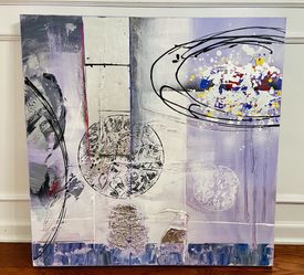 Large Art Deco Canvas Painting