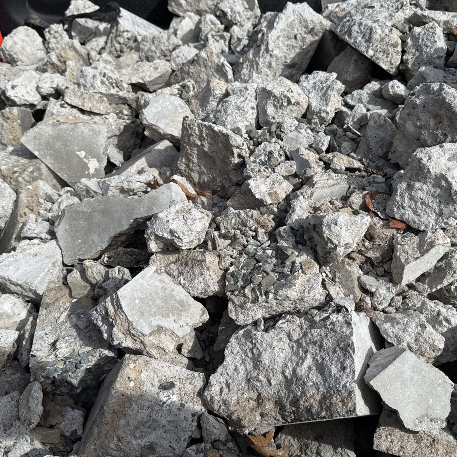 Concrete crushed with stones