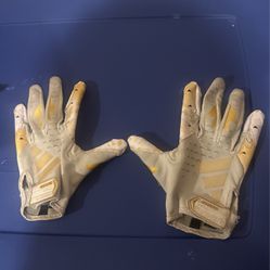 Gold Adidas Football Gloves 