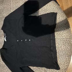 black button down sweater 