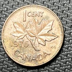 1976 Canadian Penny Coin 