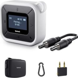 Syntech Airplane Bluetooth Transmitter Receiver for Airpods or Headphones, LED Display Dual Pairs Low Latency Wireless Bluetooth 5.3 Audio Adapter wit