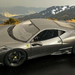 Ferrari 458 Speciale Metallic Charcoal Gray Maisto Special Edition 1:18 scale New in Box Diecast Car