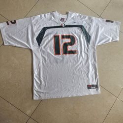 Vintage Nike JIM KELLY No.12 UNIVERSITY of MIAMI HURRICANES (XL) Football Jersey