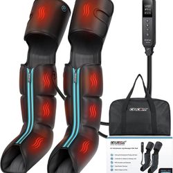 Leg Massager - Upgraded Foot Calf Thigh Massager with Heat and Compression for Circulation and Pain Relief - Gifts Ideas