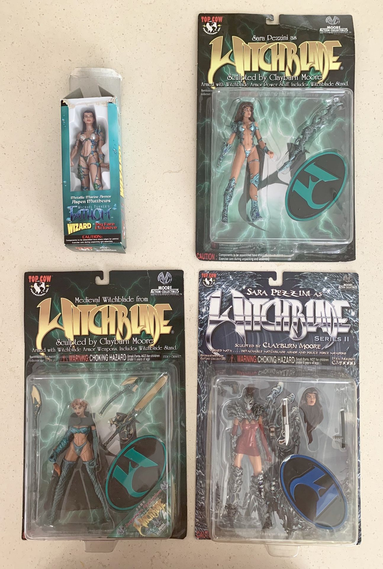 WITCHBLADE Action Figure Lot EXCLUSIVE Japanese Emerald Medieval & FATHOM