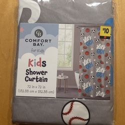Comfort Bay for Kids Sports Themed Shower Curtain
