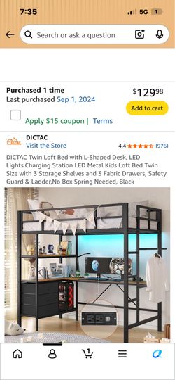 Loft bed with desk