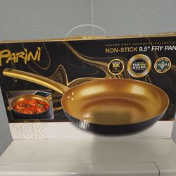 Parini 18 K 1.5 QT Sauce Pan, 4.5 Casserole Pot With Tempered Glass Lid and Non- Stick 9.5" Fry Pan