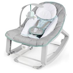 Ingenuity Keep Cozy 3-in-1 Grow with Me Vibrating Baby Bouncer, Seat & Infant to Toddler Rocker, Vibrations & -Toy Bar, 0-30 Months Up to 40 lbs (Weav