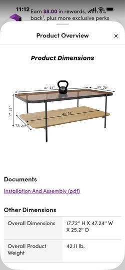 Brown glass top coffee table