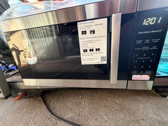 Hamilton Beach 1.6 Cu Ft 1100 W Sensor Cook Countertop Microwave Oven, Stainless Steel, New
