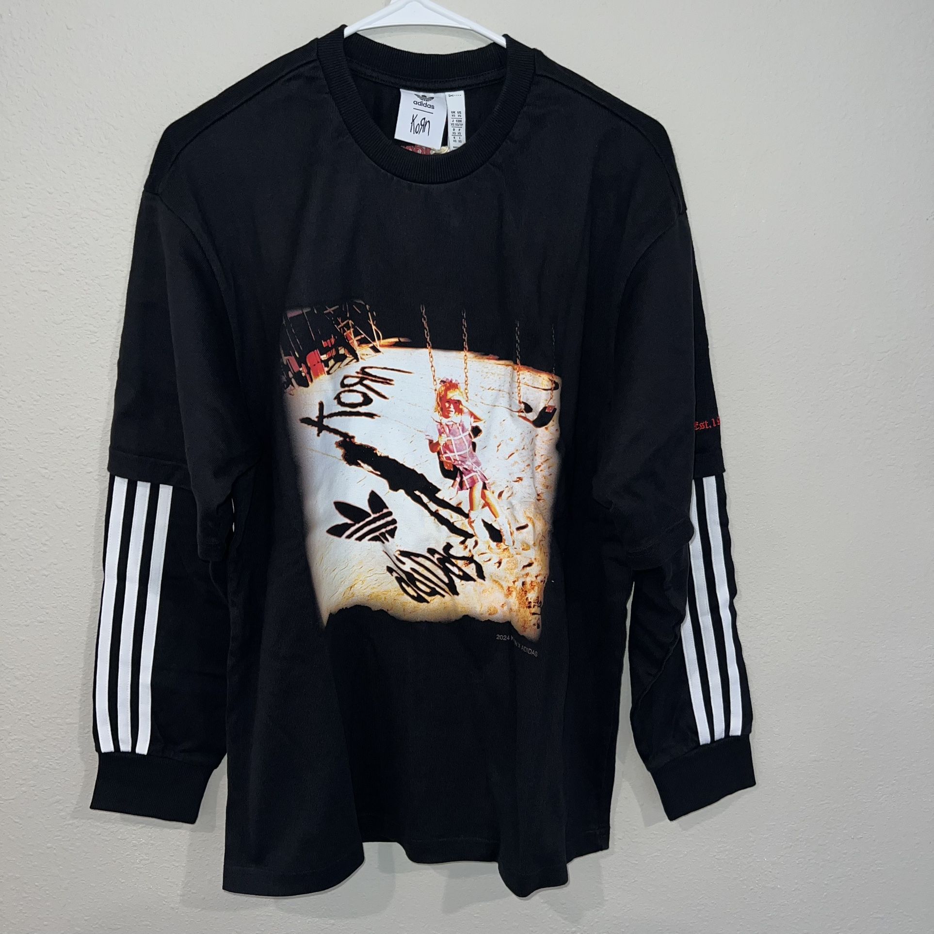 Korn Adidas Originals Long Sleeve T Shirt Black XS - NEW