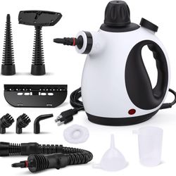 Handheld Steam Cleaner, Steam Cleaner for Home with 10 Accessory Kit, Multipurpose Portable Upholstery Steamer Cleaning with Safety Lock to Remove Gri