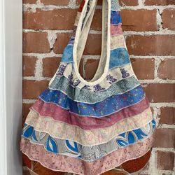 Adorable Multi Patterned Fabric Boho Bag 