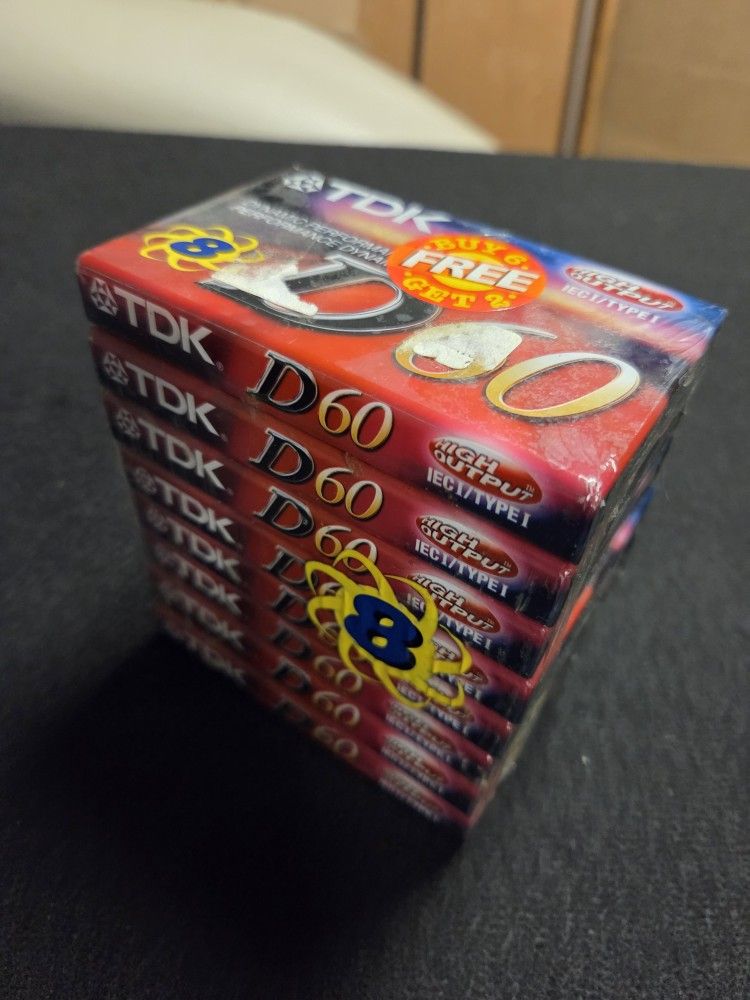 TDK D60 8-Pack Cassette New In Package