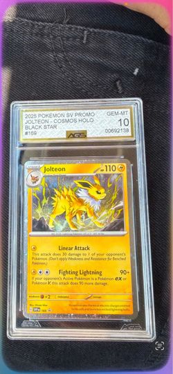 Pokemon Jolteon Cosmos Holo Promo #169 AGS 10 Gem Mint