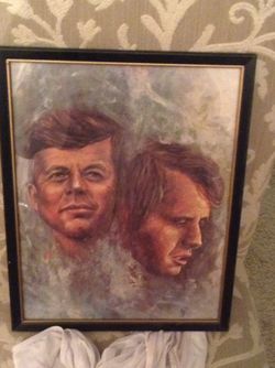 John and Robert Kennedy lithograph painting