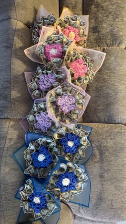 Flower bouquets ready for pick up