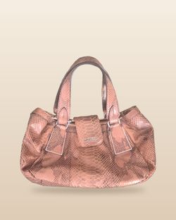 Calvin Klein Genuine Leather Snake-Embossed Satchel - Copper (Retail $245)