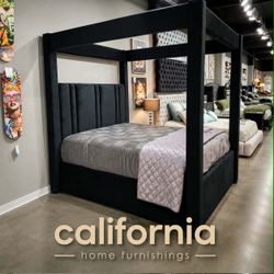 Black queen size canopy bed frame | mattress sold separately
