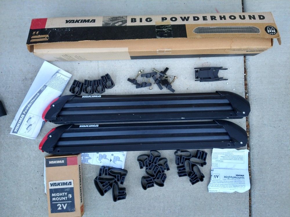 Yakima Ski/Board Rack 30" Complete + Risers+ 4 Sets Clamps Mounts