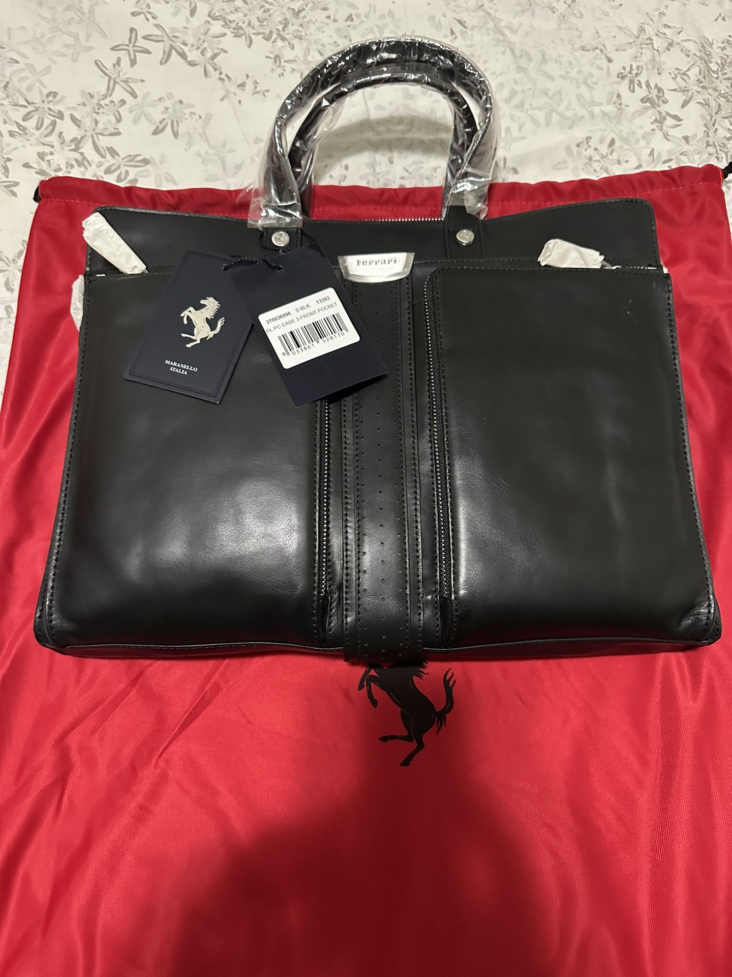 Ferrari Leather Messenger Bag