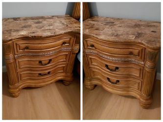 2 Wood Nightstands with granite tops 31x31x18