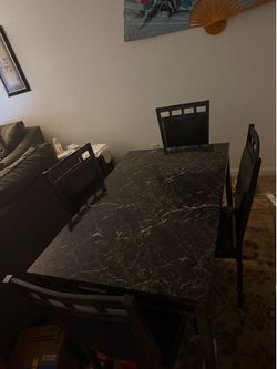 Dining room table and chairs