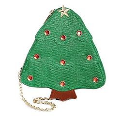 Celebrate Shop Christmas Tree Crossbody Bag- Sequin Green