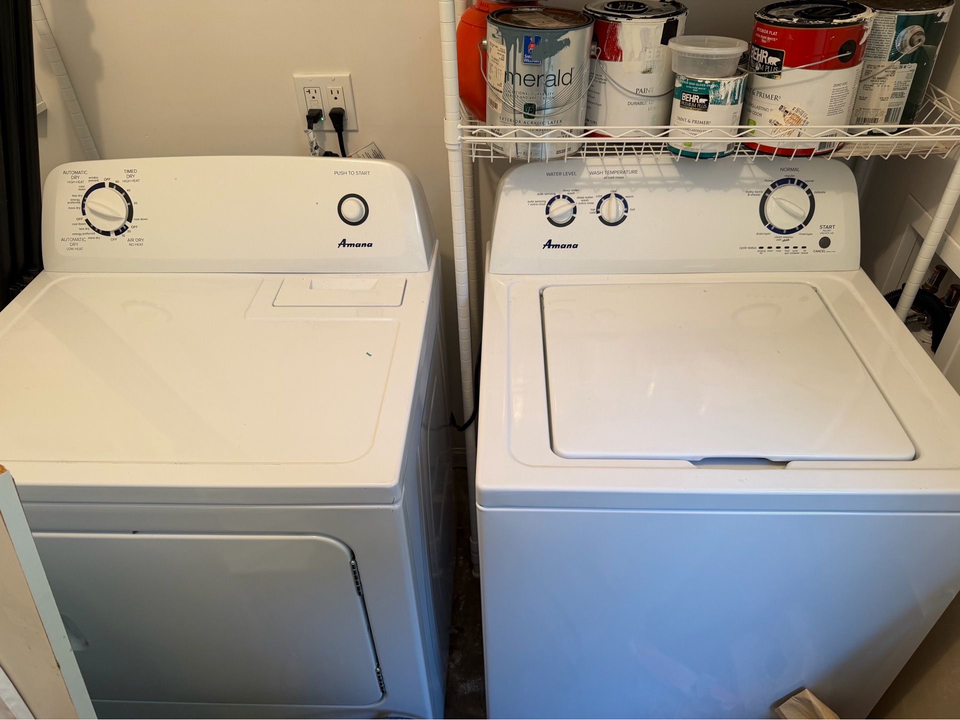 Amana washer and dryer