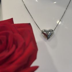 Heart silver Necklace new 925 Silver