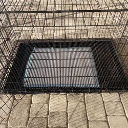 48” 2-Door Dog Crate With Floor Grid