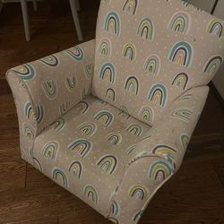 Cute Rainbow Rocking Chair W/ Wall Decor