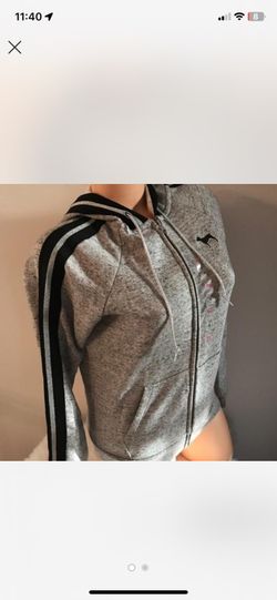 Grey and black Victoria's Secret Pink sweater with sliver glitter size:small  #VS  