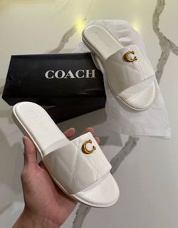 white coach sandals