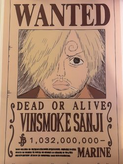 One Piece Vinsmoke Sanji Wanted Poster 40x60cm 🔥