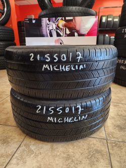 215 50R 17 MICHELIN ENERGY SAVER TIRES 2155017 USED TIRES (PAIR) MOUNT BALANCE INCLUDED