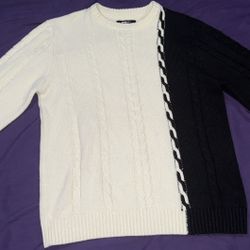 Nova Men Cody Cable Knit Sweater - White/combo