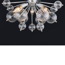 Ceiling Light Fixture 3 - Light Modern Silvery Sputnik Flush Mount Ceiling Light 