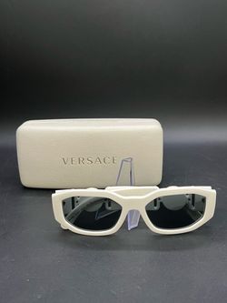 Versace Women Sunglasses White Gold Oval 4361 Medusa Biggie 401/87 140 *6998